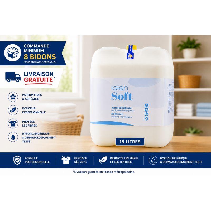 ADOUCISSANT - IGIENSOFT - BIDON 15 LITRESMINIMUN DE 8 PAR COMMANDE